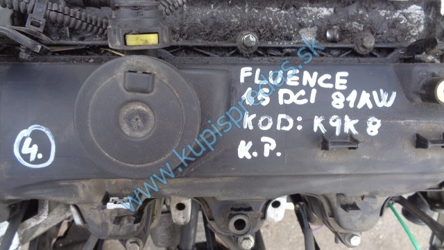 motor na renault fluence 1,5dci, 81KW, K9K8